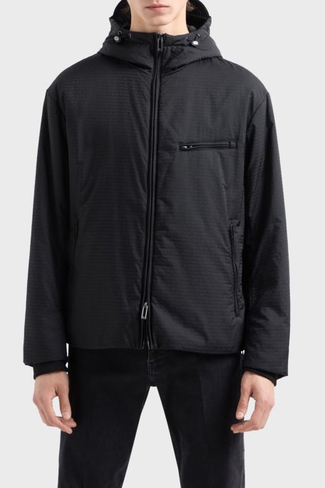Emporio Armani Jakarlı Dolgulu Regular Fit Kapüşonlu Erkek Mont 6D1B64 1NNXZ 0999 SİYAH - Emporio Armani