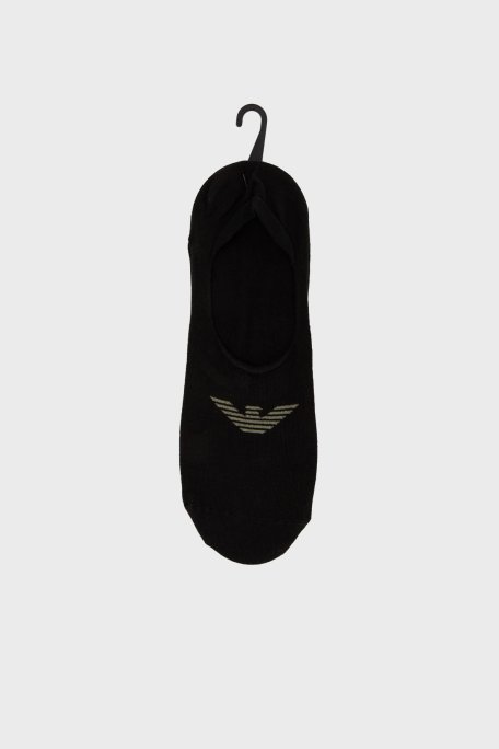 Emporio Armani Jakarlı Kartal Logolu 3 Pack Babet Erkek Çorap EM000548 AF12271 MC061 SİYAH - Emporio Armani