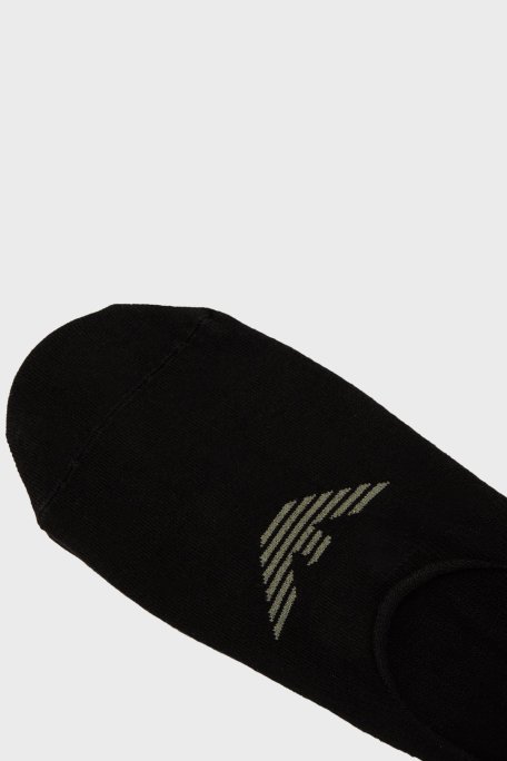 Emporio Armani Jakarlı Kartal Logolu 3 Pack Babet Erkek Çorap EM000548 AF12271 MC061 SİYAH - Emporio Armani (1)
