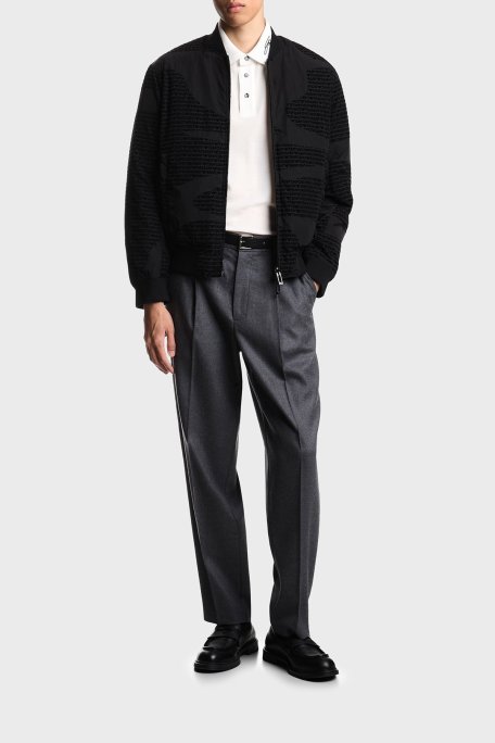 Emporio Armani Jakarlı Logo Baskılı Regular Fit Kolej Yaka Çift Taraflı Erkek Mont EM003783 AF19870 FC252 SİYAH - Emporio Armani (1)