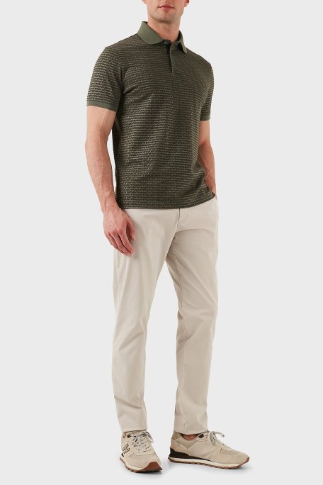 Emporio Armani Jakarlı Pamuklu Regular Fit Düğmeli Erkek Polo Yaka T Shirt EM001283 AF10017 F8108 HAKİ - Emporio Armani (1)
