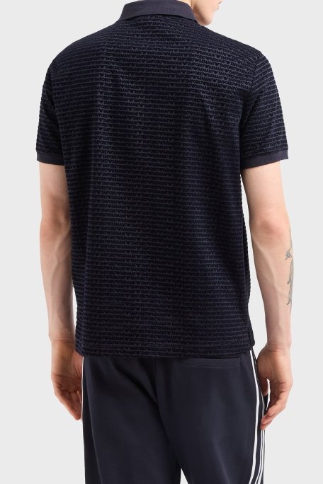 Emporio Armani Jakarlı Pamuklu Regular Fit Düğmeli Erkek Polo Yaka T Shirt EM001283 AF10017 FB229 LACİVERT - Emporio Armani (1)