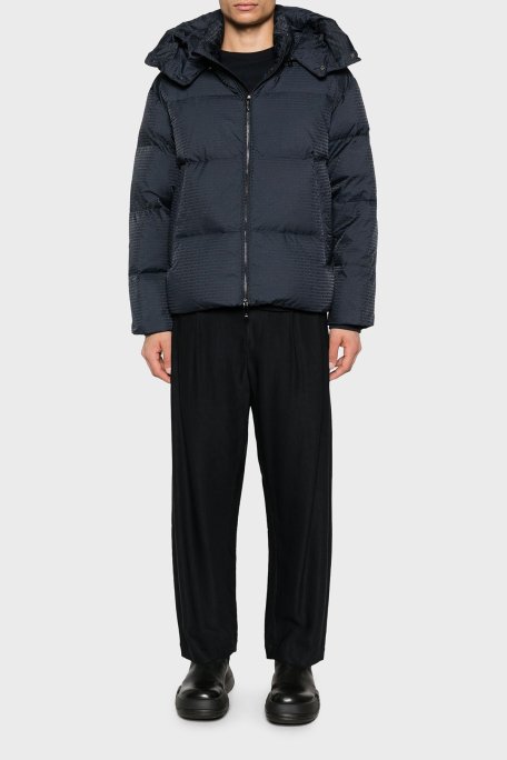 Emporio Armani Jakarlı Regular Fit Kuş Tüyü Dolgulu Çıkarılabilir Kapüşonlu Şişme Erkek Mont 6D1BC3 1NNXZ 0920 LACİVERT - Emporio Armani (1)
