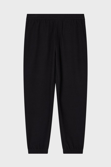 Emporio Armani Jakarlı Regular Fit Lastikli Bel Lastikli Paça Erkek Pantolon EM003443 AF13700 FC231 SİYAH - Emporio Armani