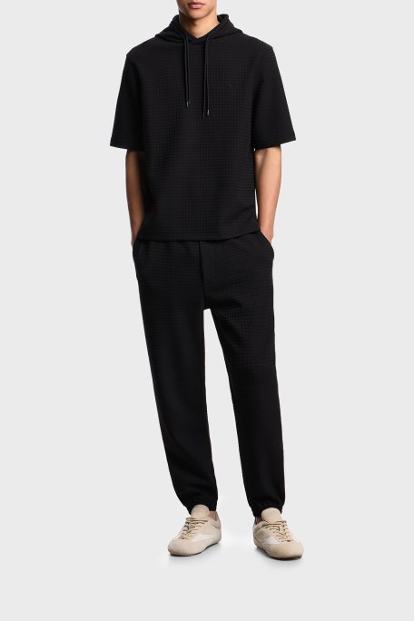 Emporio Armani Jakarlı Regular Fit Lastikli Bel Lastikli Paça Erkek Pantolon EM003443 AF13700 FC231 SİYAH - Emporio Armani (1)