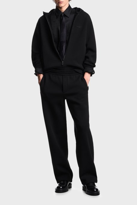 Emporio Armani Jakarlı Regular Fit Saten Görünümlü Klasik Yaka Erkek Gömlek EM001537 AF15074 FC218 SİYAH - Emporio Armani (1)