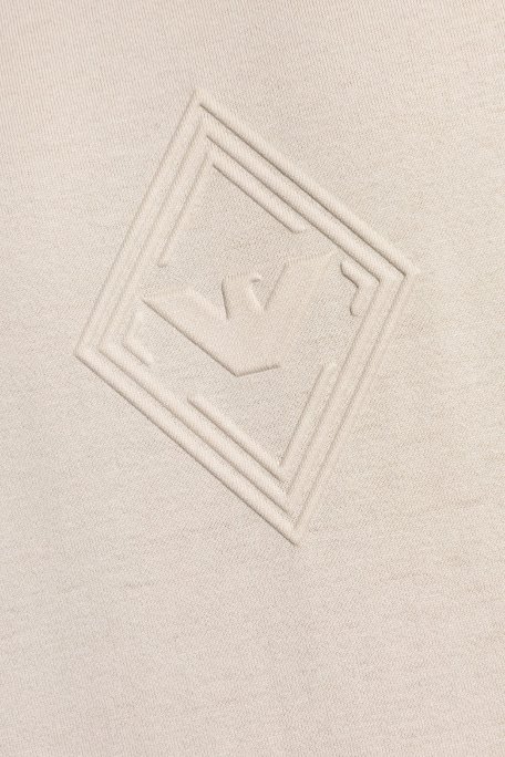 Emporio Armani Kabartmalı Logo % 100 Pamuk Regular Fit Bisiklet Yaka Erkek T Shirt EM001040 AF13669 U1098 BEJ - Emporio Armani (1)