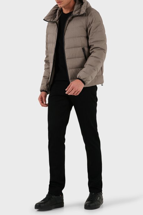 Emporio Armani Kapitoneli 4G Logolu Regular Fit Kapüşonlu Şişme Erkek Mont EM003043 AF15384 U6189 BEJ - Emporio Armani (1)