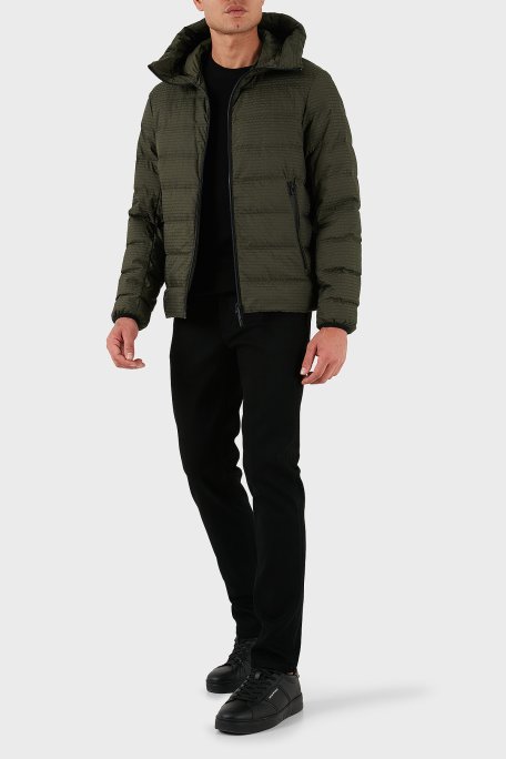 Emporio Armani Kapitoneli 4G Logolu Regular Fit Kapüşonlu Şişme Erkek Mont EM003043 AF15384 U8120 HAKİ - Emporio Armani (1)