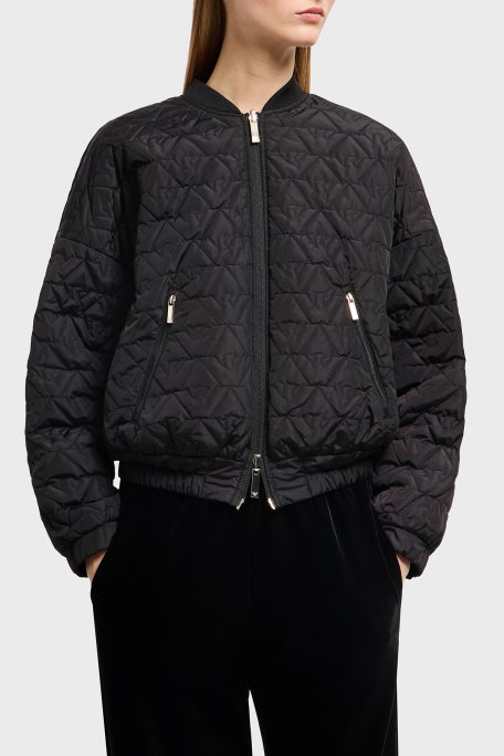 Emporio Armani Kapitoneli Çift Taraflı Kolej Yaka Bomber Kadın Ceket EW001164 AF13341 UC001 SİYAH - Emporio Armani (1)
