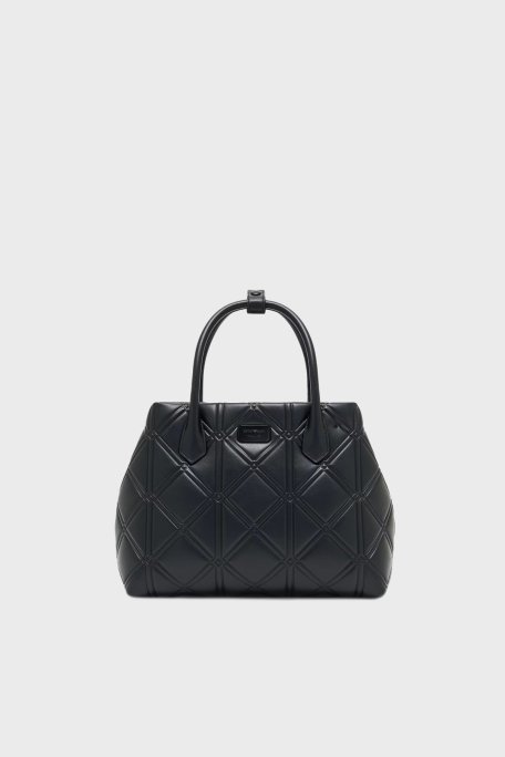 Emporio Armani Kapitoneli Çıkarılabilir Zincir Askılı Bayan Çanta EW002695 AF18575 UC001 SİYAH - Emporio Armani