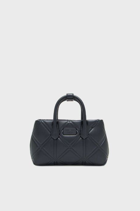 Emporio Armani Kapitoneli Çıkarılabilir Zincir Askılı Kadın Çanta EW002955 AF19662 UC001 SİYAH - Emporio Armani