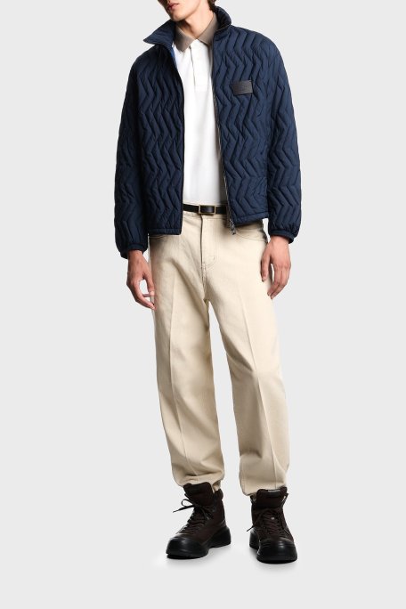 Emporio Armani Kapitoneli Kuş Tüyü Dolgulu Dik Yaka Şişme Erkek Mont EM003415 AF18231 UB118 LACİVERT - Emporio Armani (1)