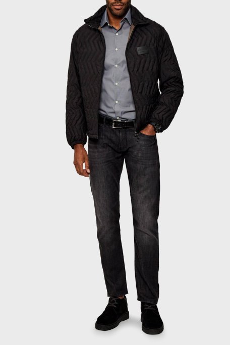 Emporio Armani Kapitoneli Kuş Tüyü Dolgulu Dik Yaka Şişme Erkek Mont EM003415 AF18231 UC001 SİYAH - Emporio Armani (1)