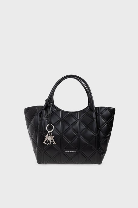 Emporio Armani Kapitoneli Omuz Askılı Bayan Çanta EW001009 AF17630 UC001 SİYAH - Emporio Armani