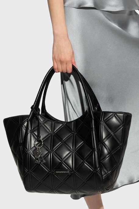 Emporio Armani Kapitoneli Omuz Askılı Bayan Çanta EW001009 AF17630 UC001 SİYAH - Emporio Armani (1)