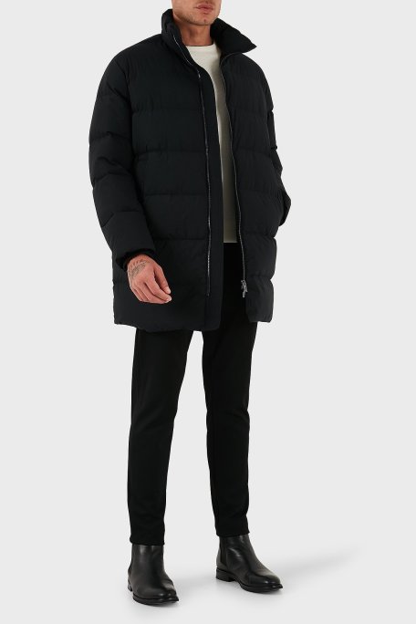 Emporio Armani Kapitoneli Oversize Fit Kuş Tüyü Dolgulu Dik Yaka Şişme Erkek Mont 8N1LA5 1NLRZ 0999 SİYAH - Emporio Armani (1)