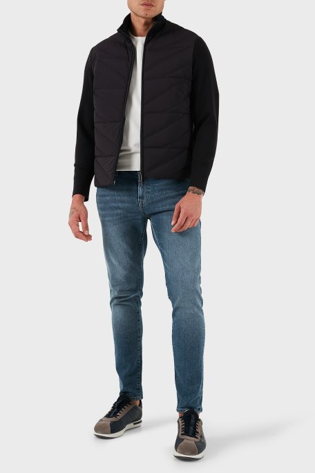 Emporio Armani Kapitoneli Regular Fit Dik Yaka Fermuarlı Erkek Mont EM003426 AF17823 UB118 LACİVERT - Emporio Armani (1)