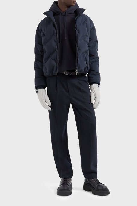 Emporio Armani Kapitoneli Regular Fit Kuş Tüyü Dolgulu Dik Yaka Kısa Şişme Erkek Mont 6D1BD6 1NUEZ 0920 LACİVERT - Emporio Armani (1)