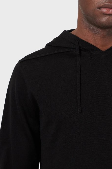 Emporio Armani Kapüşonlu Yünlü Triko Erkek Kazak 8N1MUW 1MJWZ 0999 SİYAH - Emporio Armani (1)