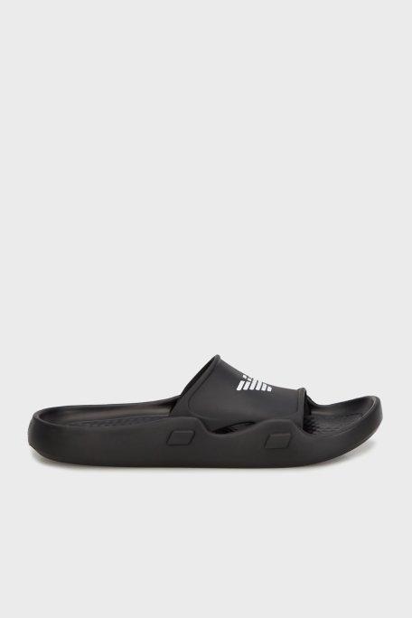 Emporio Armani Kartal Logolu Unisex Terlik XVPS15 XD444 N349 SİYAH-BEYAZ - Emporio Armani