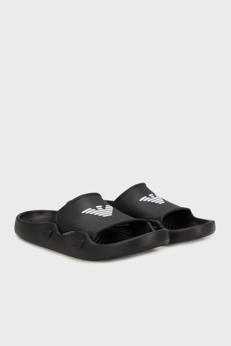 Emporio Armani Kartal Logolu Unisex Terlik XVPS15 XD444 N349 SİYAH-BEYAZ - Emporio Armani (1)