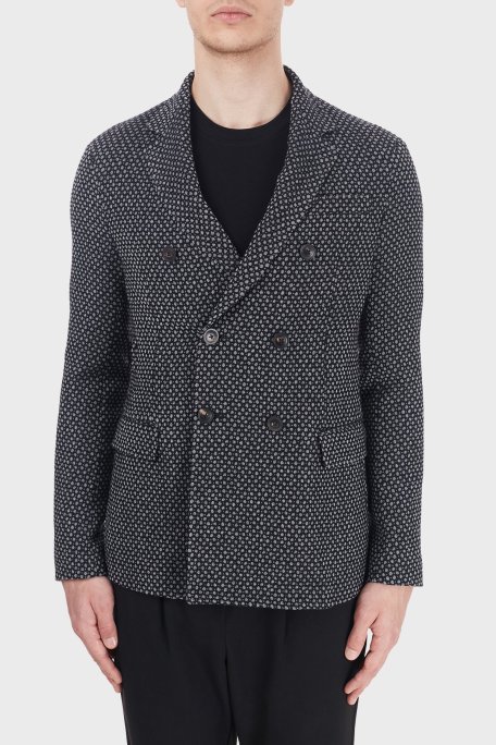 Emporio Armani Kruvaze Yaka Çift Düğmeli Erkek Ceket 91G94S 91S48 921 LACİVERT - Emporio Armani