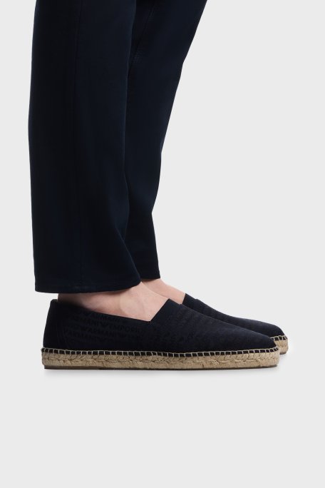 Emporio Armani Logo Baskılı Jakarlı Erkek Espadril EM005853 AF25529 MB418 LACİVERT - Emporio Armani (1)