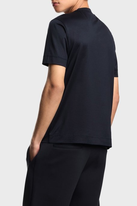 Emporio Armani Logo Baskılı Pamuklu Regular Fit Bisiklet Yaka Erkek T Shirt EM002838 AF10761 UB118 LACİVERT - Emporio Armani (1)