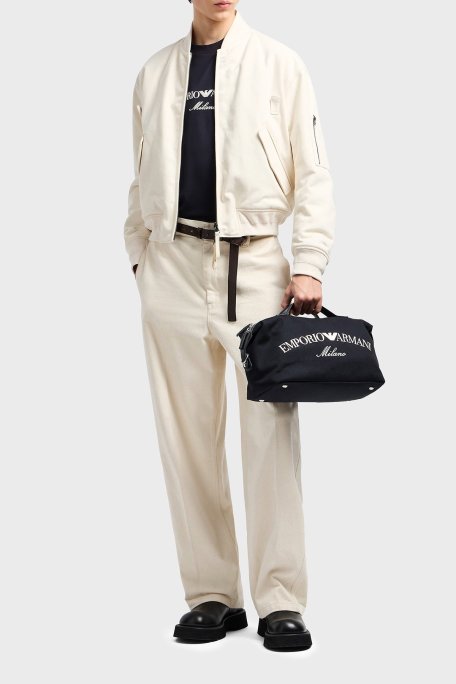 Emporio Armani Logo İşlemeli Regular Fit Pamuklu Bisiklet Yaka Erkek T Shirt EM001033 AF10017 MB222 LACİVERT - Emporio Armani (1)