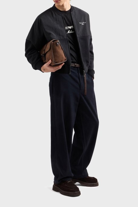 Emporio Armani Logo İşlemeli Regular Fit Pamuklu Bisiklet Yaka Erkek T Shirt EM001033 AF10017 MC169 SİYAH - Emporio Armani (1)