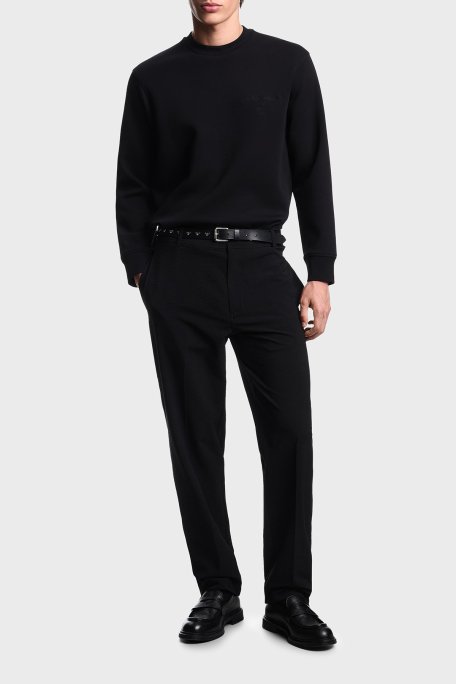 Emporio Armani Logo İşlemeli Streç Pamuklu Regular Fit Bisiklet Yaka Erkek Sweat EM002906 AF10013 MC352 SİYAH - Emporio Armani (1)