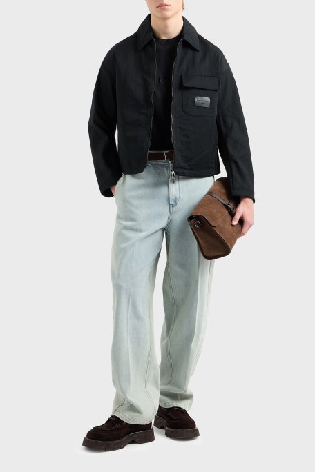 Emporio Armani Logo Nakışlı Pamuklu Regular Fit Bisiklet Yaka Erkek T Shirt EM001070 AF13747 UC001 SİYAH - Emporio Armani (1)