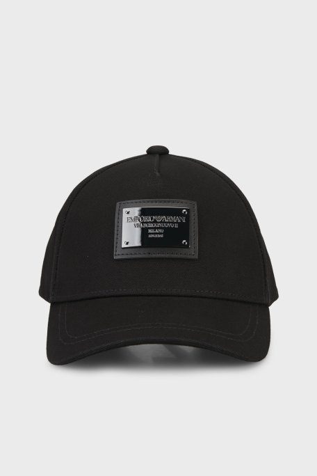 Emporio Armani Logolu % 100 Pamuk Kadın Şapka EW004174 AF14765 UC001 SİYAH - Emporio Armani