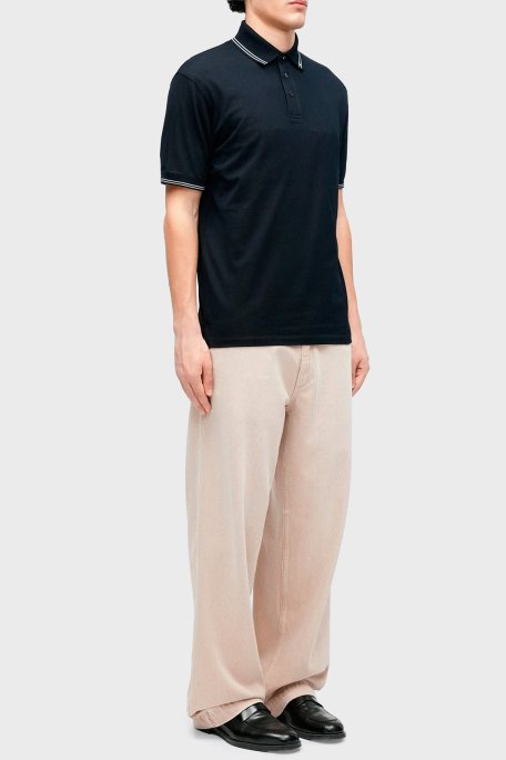 Emporio Armani Logolu %100 Pamuk Regular Fit Erkek Polo EM005842 AF12955 UB118 LACİVERT - Emporio Armani (1)