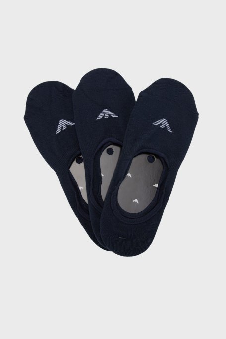 Emporio Armani Logolu 3 Pack Erkek Çorap 306227 CC134 00135 LACİVERT - Emporio Armani