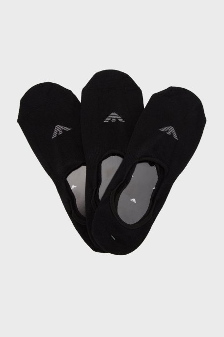 Emporio Armani Logolu 3 Pack Erkek Çorap 306227 CC134 00220 SİYAH - Emporio Armani