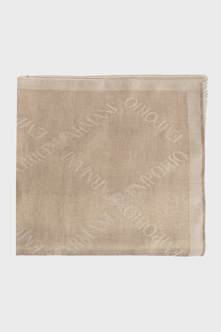 Emporio Armani Logolu 72 x 181 cm Bayan Şal EW004587 AF25423 F1150 VİZON - Emporio Armani