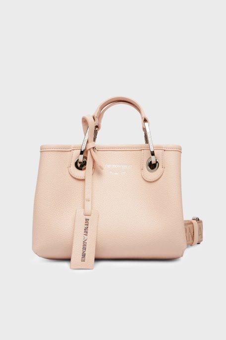 Emporio Armani Logolu Ayarlabilir ve Çıkarılabilir Askılı Bayan Çanta EW000382 AF12036 M1332 PUDRA - Emporio Armani