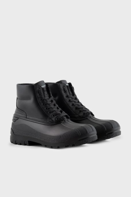 Emporio Armani Logolu Bağcıklı Erkek Bot X4M391 XF741 00002 SİYAH - Emporio Armani (1)