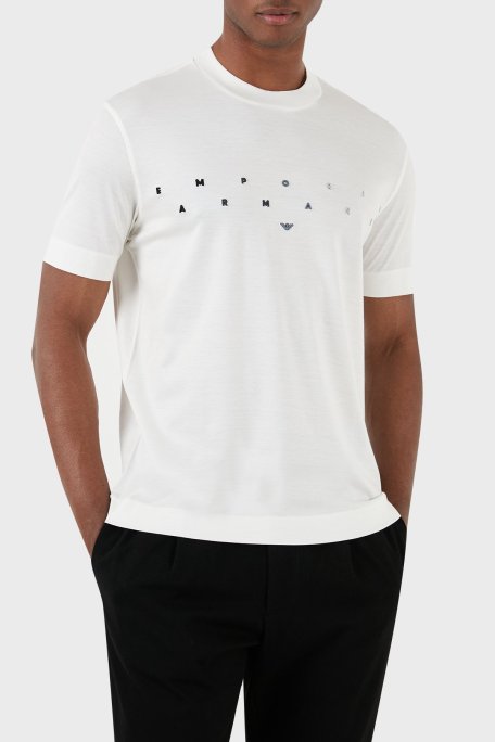 Emporio Armani Logolu Bisiklet Yaka Relaxed Fit Erkek T Shirt 3D1TA2 1JUVZ 01B2 EKRU - Emporio Armani (1)