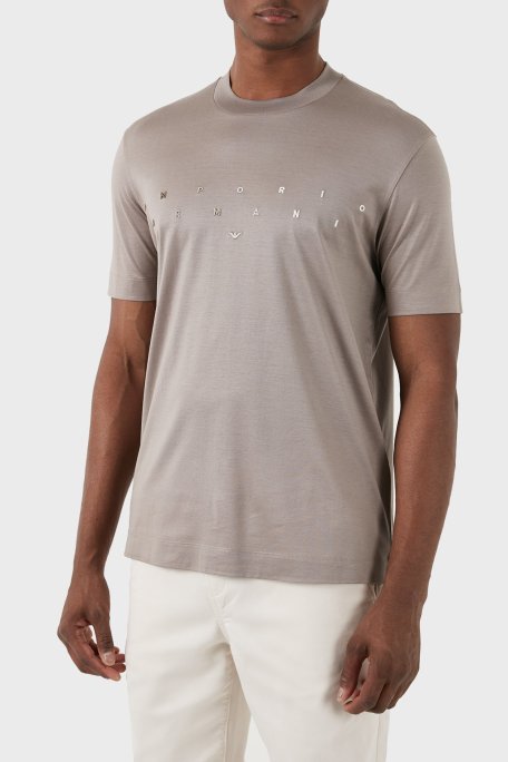 Emporio Armani Logolu Bisiklet Yaka Relaxed Fit Erkek T Shirt 3D1TA2 1JUVZ 06H3 KAHVE - Emporio Armani