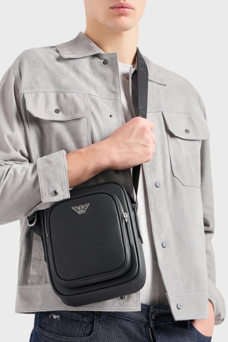Emporio Armani Logolu Çapraz Askılı Erkek Çanta Y4M387 Y138E 81072 SİYAH - Emporio Armani (1)