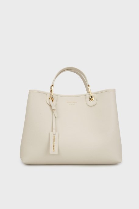 Emporio Armani Logolu Çıkarılabilir Askılı Bayan Çanta EW000360 AF12036 M1051 KREM - Emporio Armani