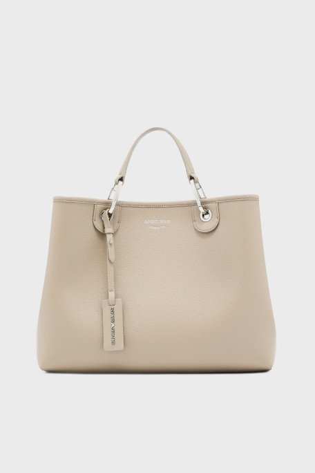 Emporio Armani Logolu Çıkarılabilir Askılı Kadın Çanta EW000360 AF12036 M1286 BEJ - Emporio Armani