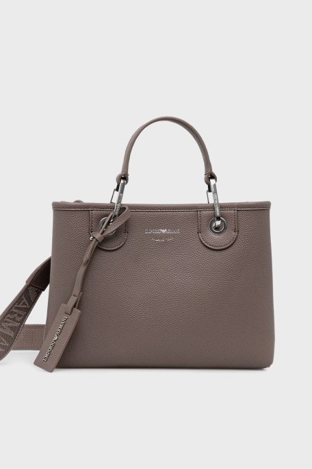 Emporio Armani Logolu Çıkarılabilir Askılı Bayan Çanta EW000361 AF12036 M1057 KAHVE - Emporio Armani