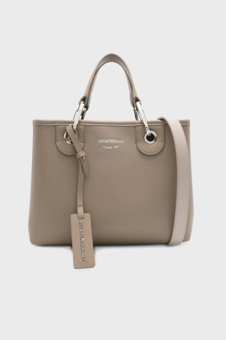 Emporio Armani Logolu Çıkarılabilir Askılı Bayan Çanta EW000361 AF12036 M1286 BEJ - Emporio Armani