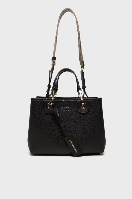 Emporio Armani Logolu Çıkarılabilir Askılı Bayan Çanta EW000361 AF12103 MC032 SİYAH-GOLD - Emporio Armani (1)