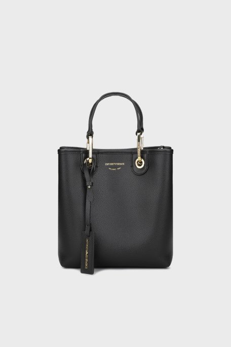 Emporio Armani Logolu Çıkarılabilir Askılı Bayan Çanta EW000362 AF12103 MC032 SİYAH-GÜMÜŞ - Emporio Armani