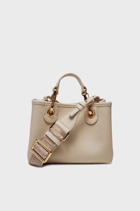 Emporio Armani Logolu Çıkarılabilir Askılı Bayan Çanta EW000382 AF12036 M1051 KREM - Emporio Armani (1)